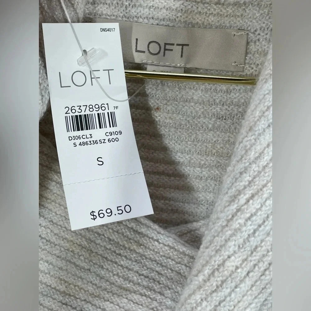 Loft Ribbed Turtle Neck Pullover Sweater - Picture 6 of 6